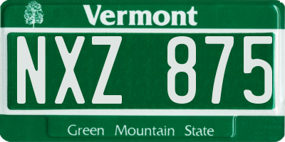 VT license plate NXZ875