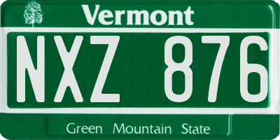 VT license plate NXZ876