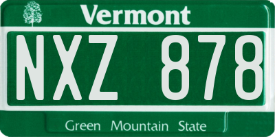 VT license plate NXZ878