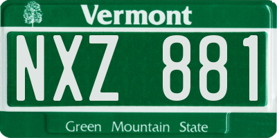 VT license plate NXZ881