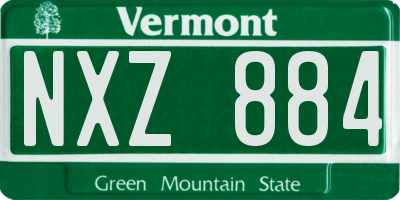 VT license plate NXZ884