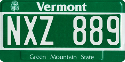 VT license plate NXZ889