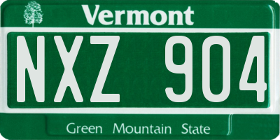 VT license plate NXZ904