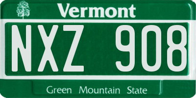 VT license plate NXZ908