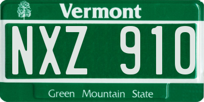 VT license plate NXZ910