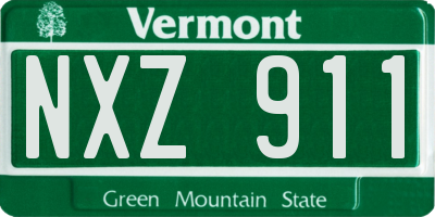 VT license plate NXZ911