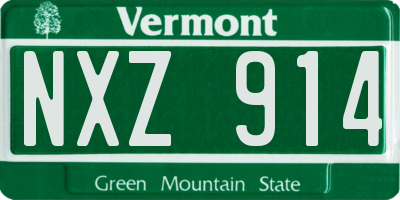 VT license plate NXZ914