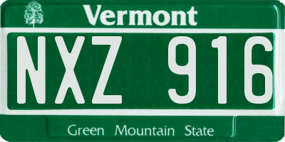 VT license plate NXZ916