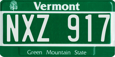 VT license plate NXZ917