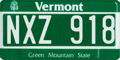 VT license plate NXZ918