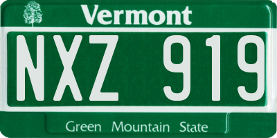 VT license plate NXZ919