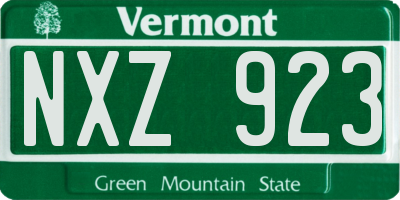 VT license plate NXZ923