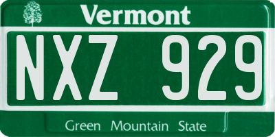 VT license plate NXZ929