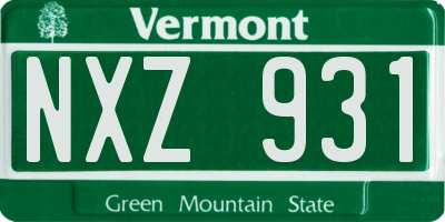 VT license plate NXZ931