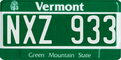 VT license plate NXZ933