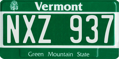 VT license plate NXZ937