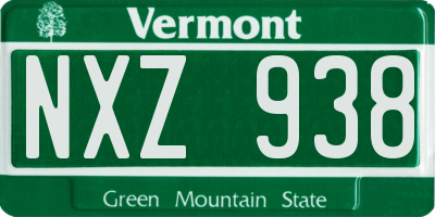 VT license plate NXZ938