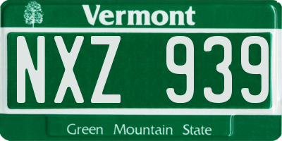 VT license plate NXZ939