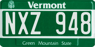 VT license plate NXZ948