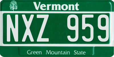 VT license plate NXZ959