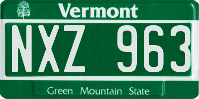 VT license plate NXZ963