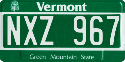 VT license plate NXZ967