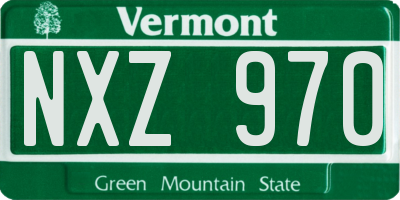 VT license plate NXZ970