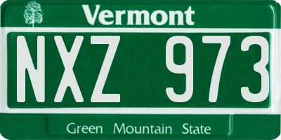 VT license plate NXZ973