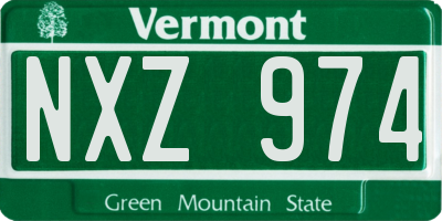 VT license plate NXZ974