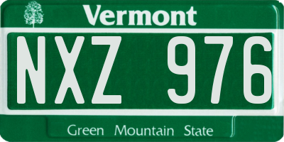 VT license plate NXZ976