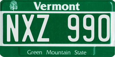 VT license plate NXZ990