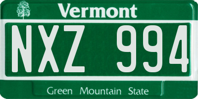 VT license plate NXZ994