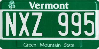 VT license plate NXZ995