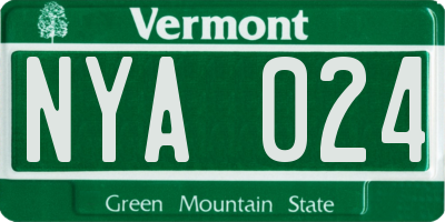 VT license plate NYA024