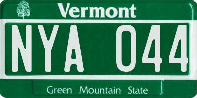 VT license plate NYA044