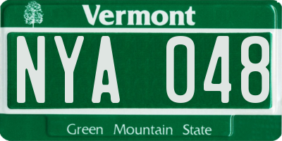 VT license plate NYA048