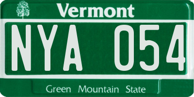 VT license plate NYA054