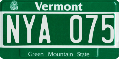 VT license plate NYA075