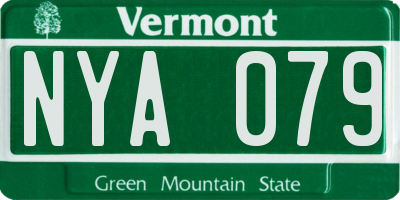 VT license plate NYA079
