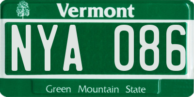 VT license plate NYA086