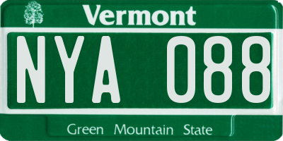 VT license plate NYA088