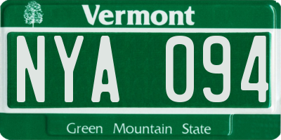VT license plate NYA094
