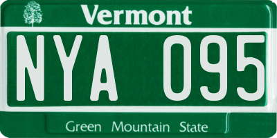 VT license plate NYA095