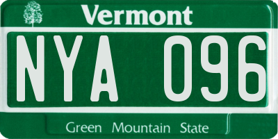 VT license plate NYA096