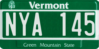 VT license plate NYA145