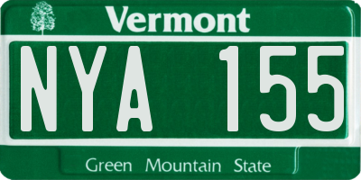VT license plate NYA155