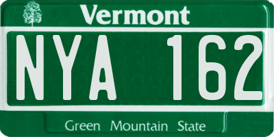 VT license plate NYA162