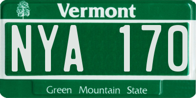 VT license plate NYA170