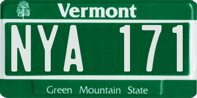 VT license plate NYA171