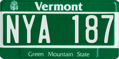 VT license plate NYA187